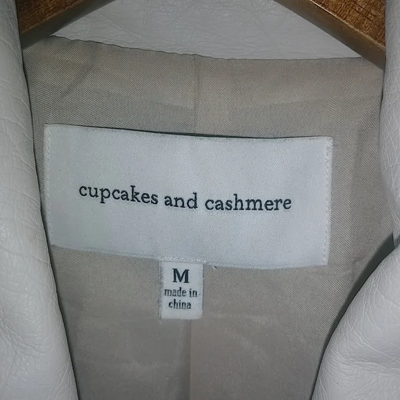 Cupcakes & Cashmere M Soft Leather Zip Front Jacket in Lightest Beige - Picture 13 of 13